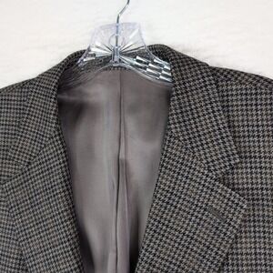 Ralph Lauren brown houndstooth plaid wool tweed blazer sport coat jacket 44R